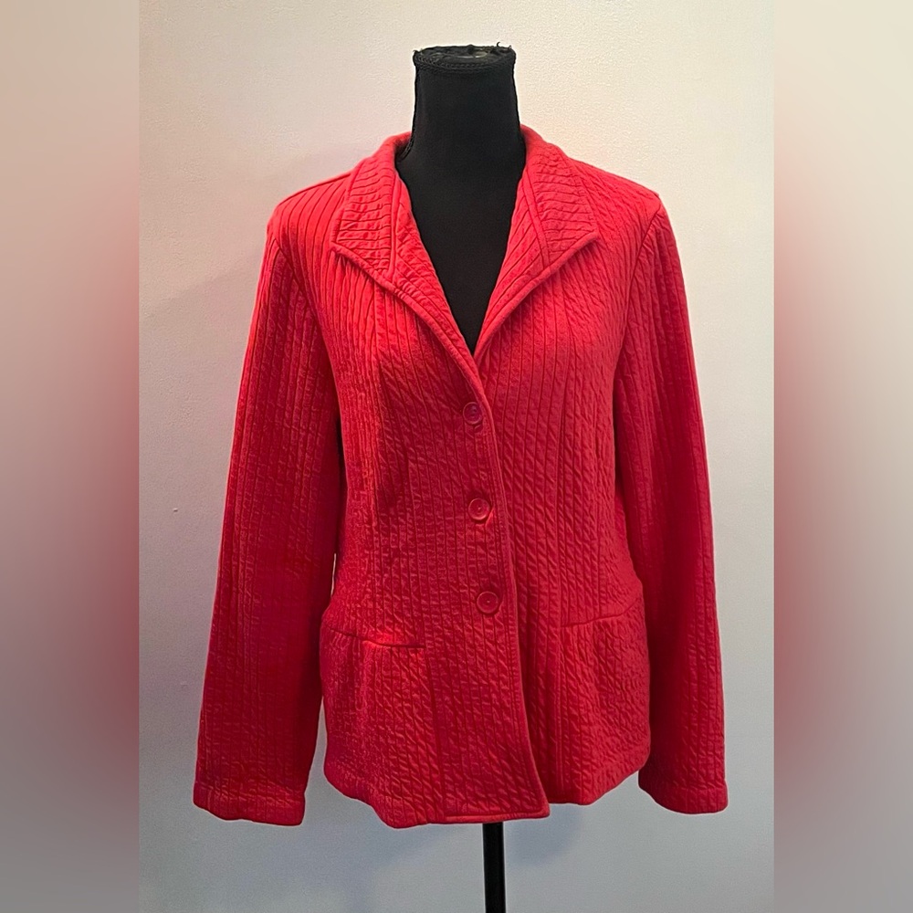 Coldwater Creek- Women's Quilted Jacket - Vibrant Red Size 16